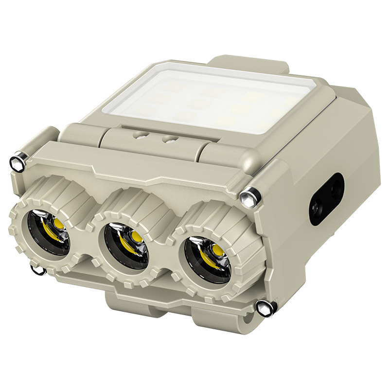 V888-ELOSUNG22590-202503282051-00 Beige Rechargeable LED Headlight - Cap Light, Long Lasting Camping Light - Image 1