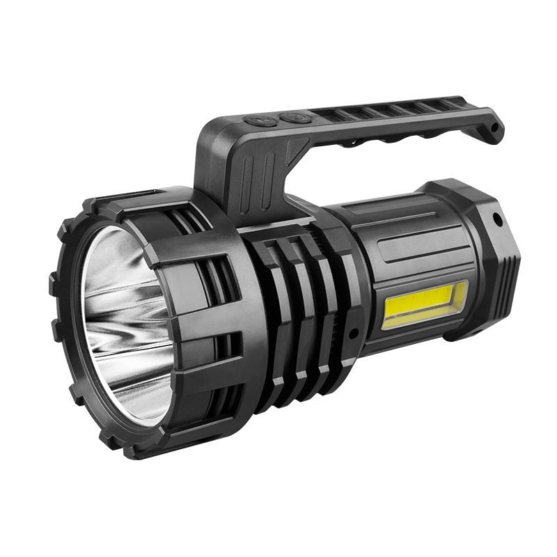 V888-ELOSUNG22596-202503282105-00 Black LED Searchlight - Rechargeable Handheld Spotlight, 500m Range, Long Lasting - Image 1