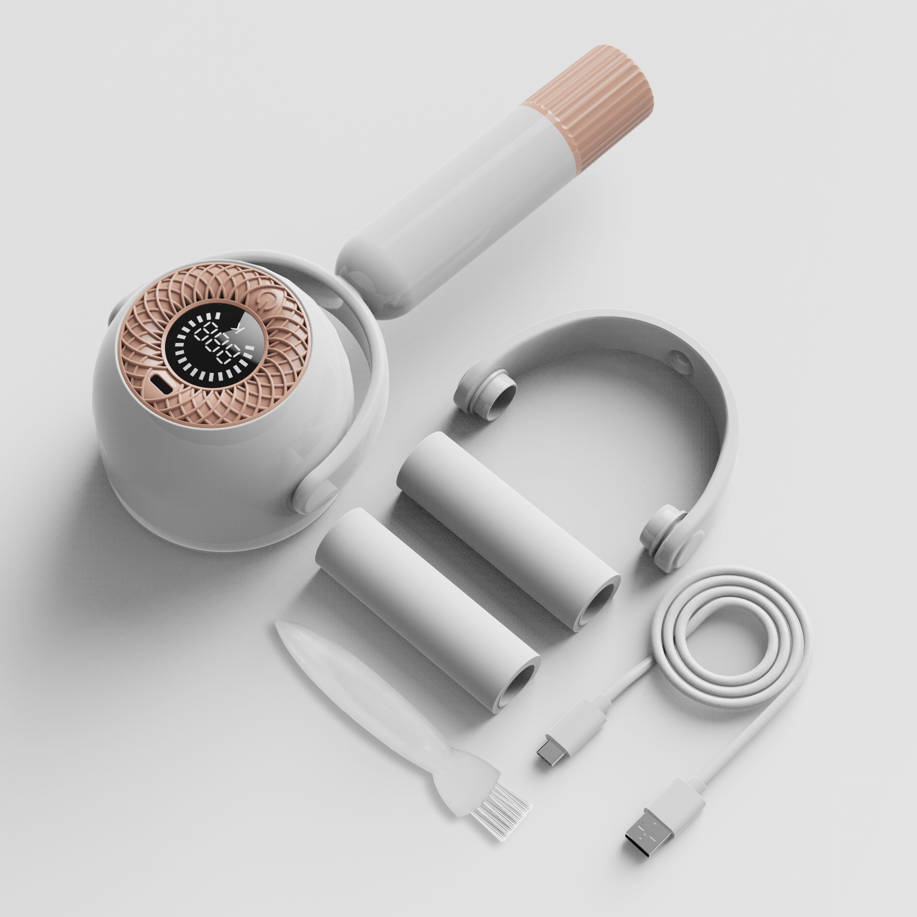 V888-ELOSUNG22776-202504031707-00 2-in-1 Fabric Shaver & Sticky Roller - USB Rechargeable Lint Remover - Image 1