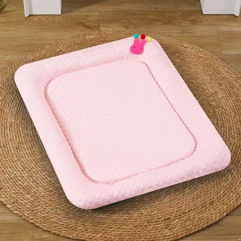V888-ELOSUNG22867-202504141712-00 Pink Breathable Cooling Pet Mat - Ice Bean Summer Bed for Small Dogs (M : 42x58cm) - Image 1