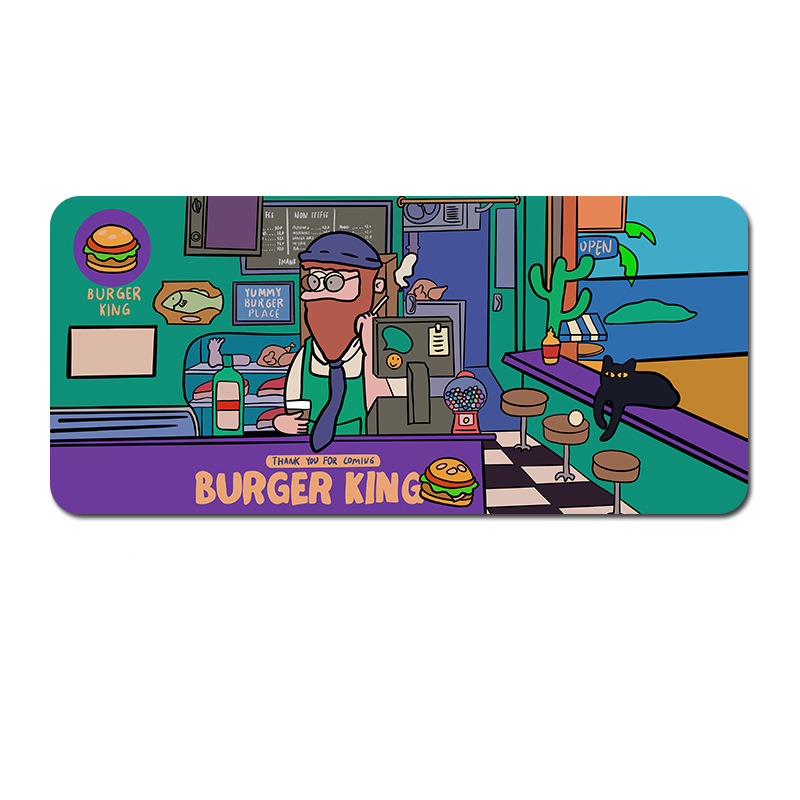 V888-ELOSUNG22923-202504141526-00 Extended Gaming Mousepad (80x30x0.4cm) - Big Beard Uncle Design, Stitched Edges - Style 1 - Image 1