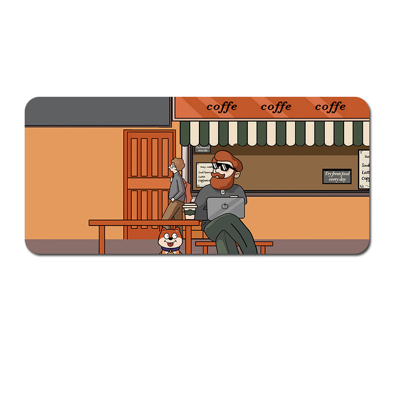 V888-ELOSUNG22959-202504141625-00 (90x40x0.4cm) Computer Desk Mat - Big Beard Uncle Series, Smooth Gaming Surface - Style 5 - Image 1