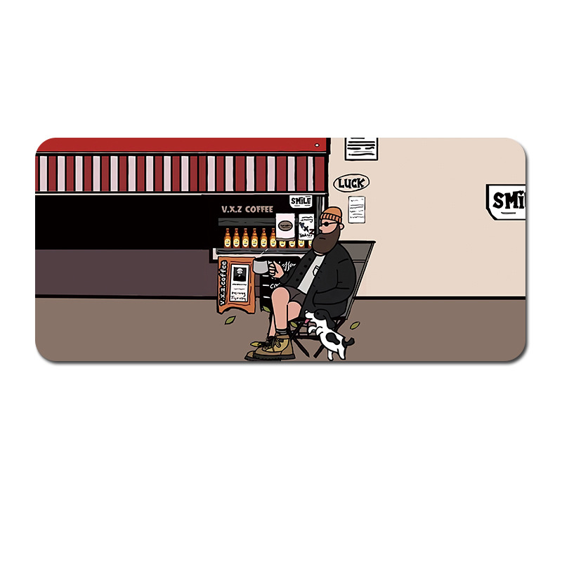 V888-ELOSUNG22961-202504141625-00 (90x40x0.4cm) Computer Desk Mat - Big Beard Uncle Series, Smooth Gaming Surface - Style 6 - Image 1