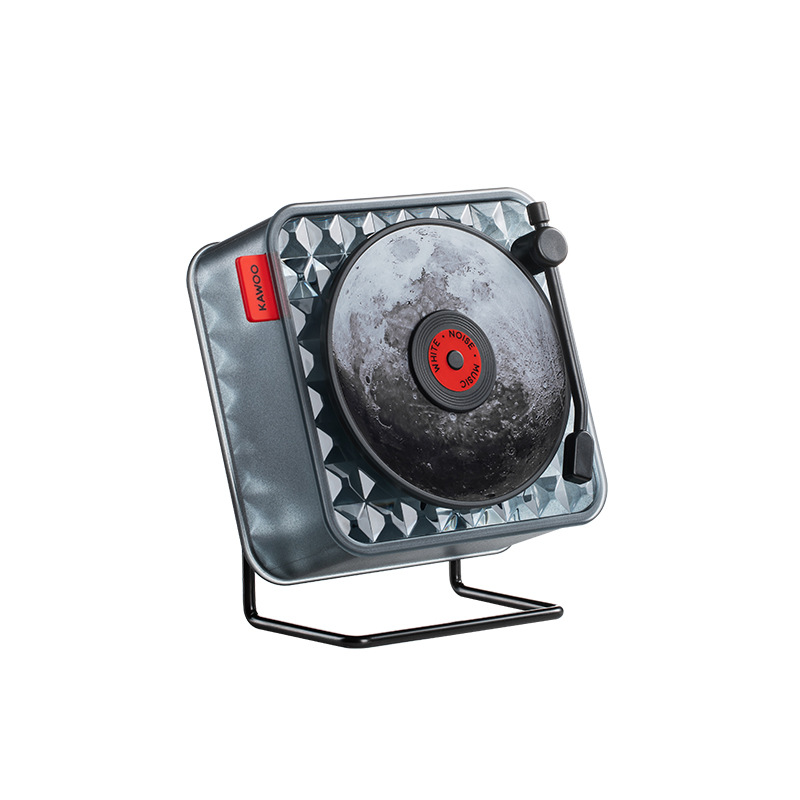 V888-ELOSUNG22971-202504141436-00 Black Retro Bluetooth Speaker - Transparent Vinyl Design with RGB Light - Image 1