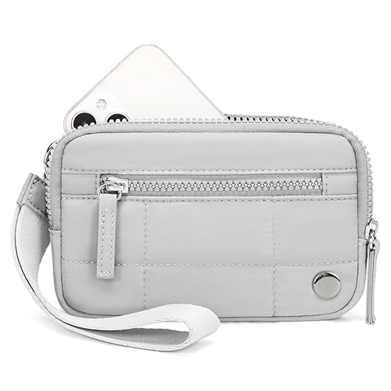 V888-ELOSUNG23041-202503211820-00 Grey Waterproof Wristlet Wallet - Nylon Pouch for Cards, Phone & Coins(Without Mobile Phone) - Image 1