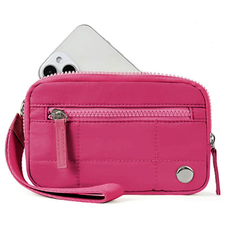 V888-ELOSUNG23049-202503211822-00 Rose Red Waterproof Wristlet Wallet - Nylon Pouch for Cards, Phone & Coins(Without Mobile Phone) - Image 1