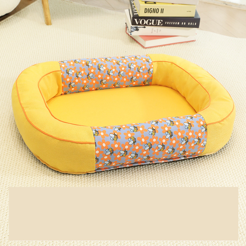 V888-ELOSUNG23073-202503211542-00 Size M Yellow Cozy Pet Bed for Small Dogs and Cats - Durable & Chew-Resistant Nest for All Seasons - Image 1