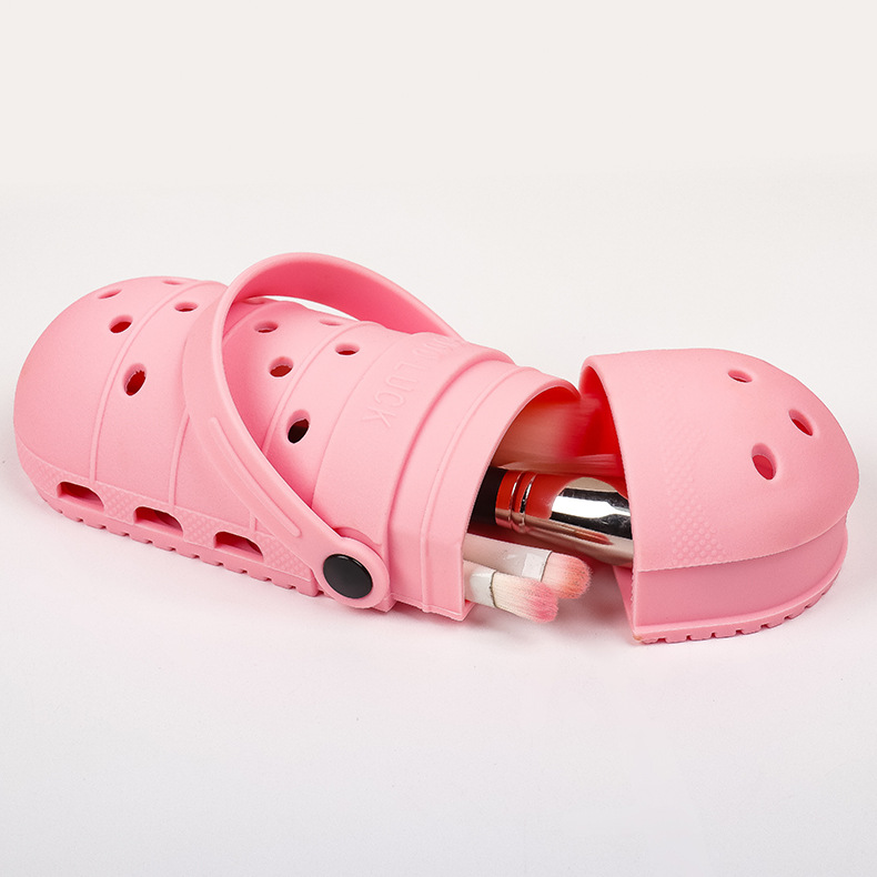 V888-ELOSUNG23267-202503252009-00 2 Pcs Pink Portable Makeup Brush Holder - Silicone Cosmetic Organizer with 21 Slots, Washable, 20x8x5cm, 170g(makeup brush not included) - Image 1