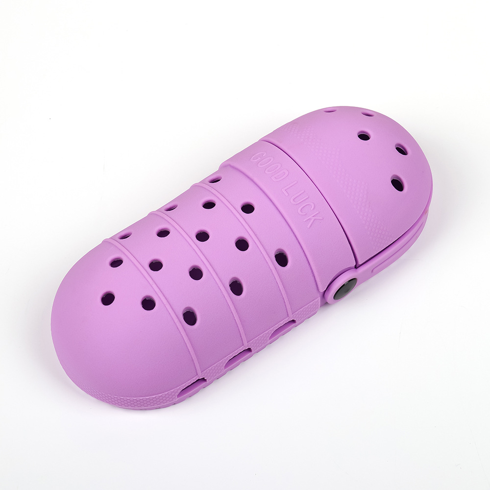 V888-ELOSUNG23268-202503252009-00 2 Pcs Purple Portable Makeup Brush Holder - Silicone Cosmetic Organizer with 21 Slots, Washable, 20x8x5cm, 170g(makeup brush not included) - Image 1