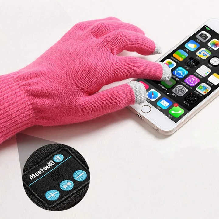 V888-ELOSUNG234470-202503282042-00 Pink Bluetooth Touchscreen Winter Gloves - Warm, Thickened, and Hands-Free for Calls and Music, Perfect for Cycling - Image 1