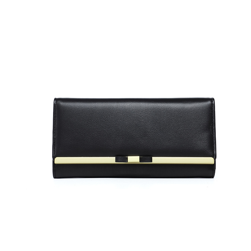 V888-ELOSUNG234492-202504011251-00 Black Elegant Women's Long Wallet - Clutch Purse with Zip Coin Pocket & Card Slots - Image 1