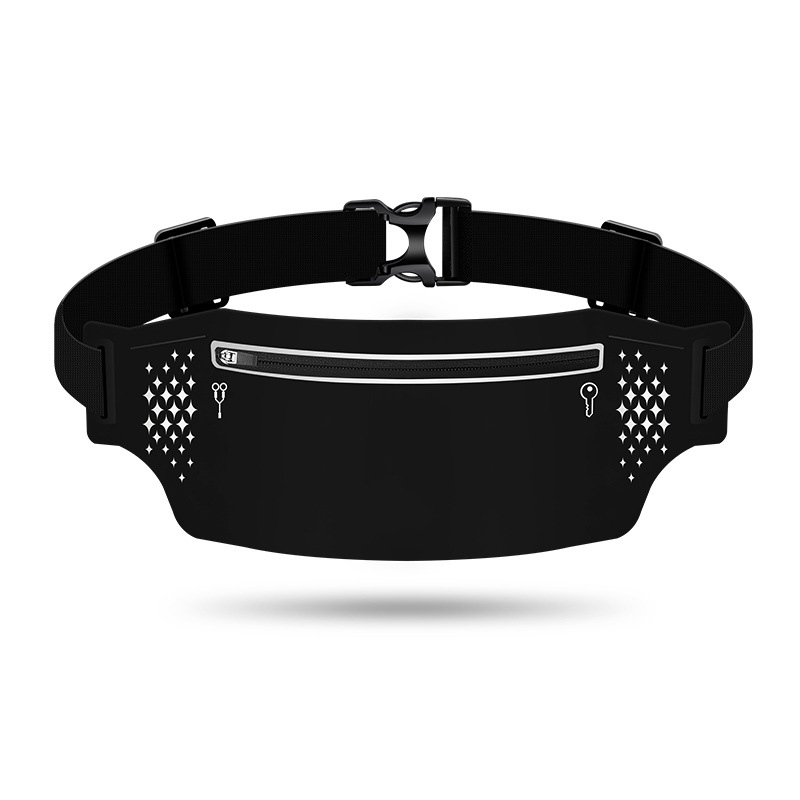 V888-ELOSUNG23700-202504141752-00 2 Pcs Black Lightweight Women's Running Waist Bag - Splash-Proof Fitness Belt with Stretchable Phone Storage - Image 1