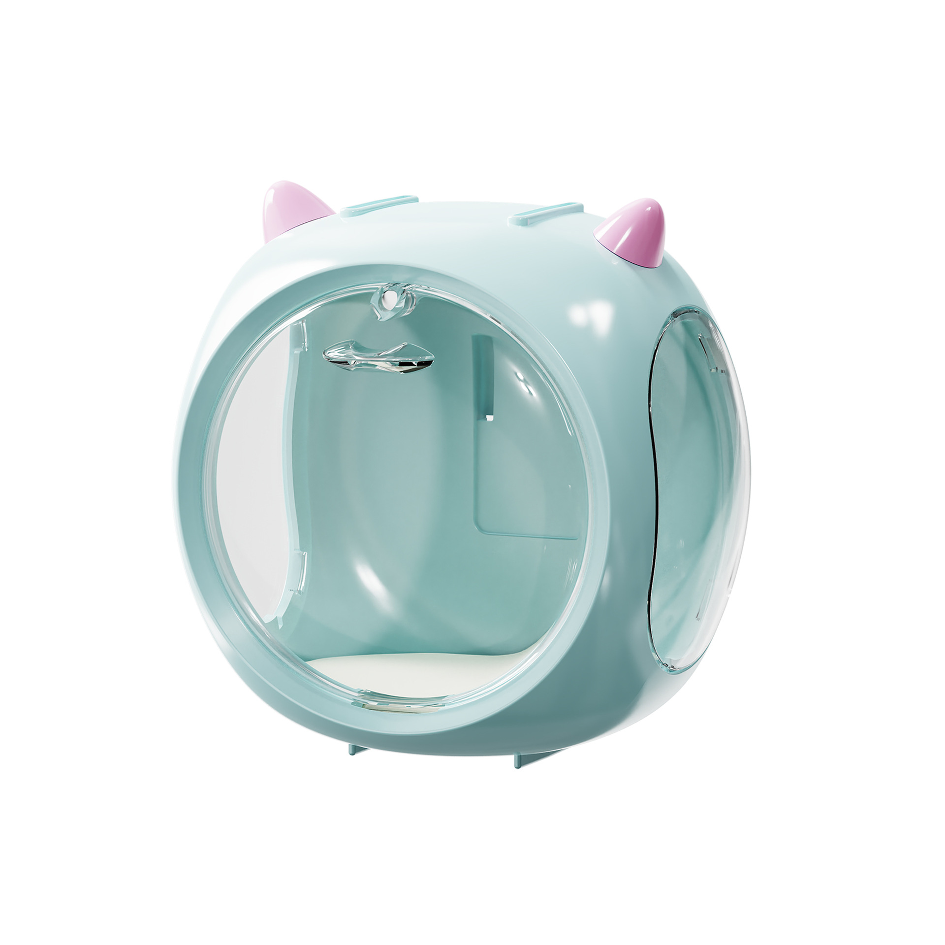 V888-ELOSUNG23788-202504141642-00 Blue And Purple Horn Acrylic Blind Box Display Case - Transparent Dustproof Storage for Figures and Collectibles(The model is a shooting prop and is not included) - Image 1