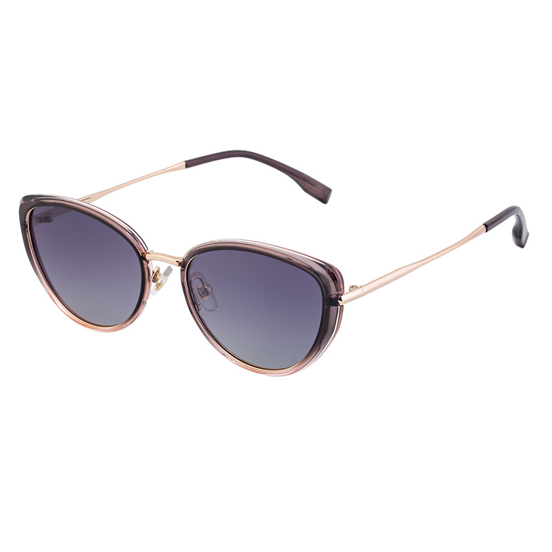 V888-ELOSUNG23839-202504141810-00 Purple Frame Chic Cat Eye Polarized Sunglasses for Women - Lightweight UV Protection Fashion Eyewear - Image 1