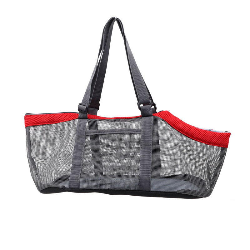 V888-ELOSUNG23880-202504141621-00 Grey And Red Lightweight Breathable Mesh Pet Carrier Handbag - Portable Travel Tote for Small Dogs & Cats up to 8kg - Image 1
