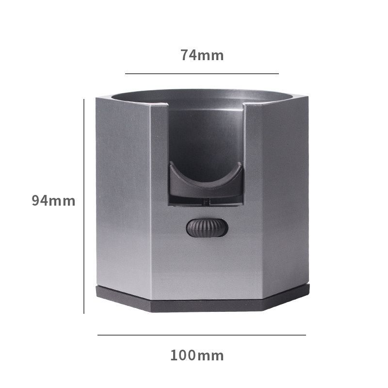 V888-ELOSUNG23971-202504171827-00 Dark Grey Diamond Professional Aluminum Espresso Tamping Station - Adjustable Portafilter Holder Stand - Image 1