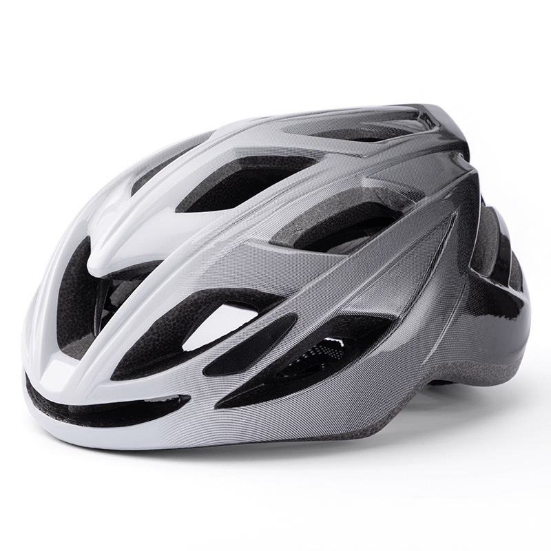 V888-ELOSUNG23974-202504171832-00 White And Black Gradient Lightweight Adult Bicycle Helmet - Adjustable Fit Road & Mountain Bike Safety Headgear (57-62cm) - Image 1