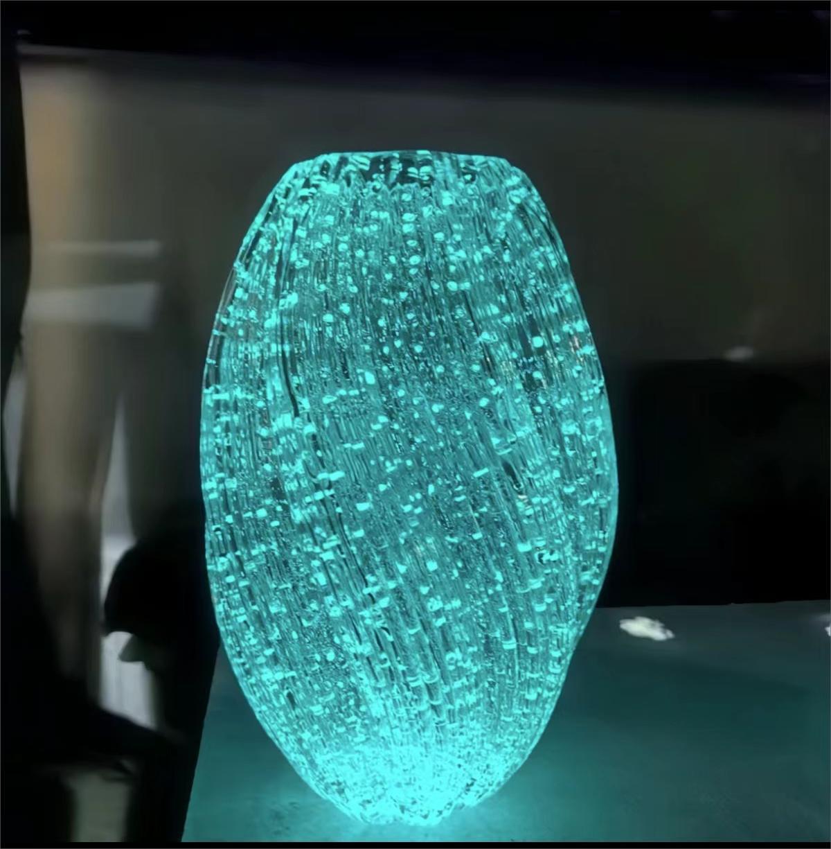 V888-ELOSUNG24153-202503251933-00 Maltose Vase Luminous INS-Style Glass Vase Modern Minimalist Hydroponic Flower Holder Creative Desktop Decorative Floral Arrangement - Image 1