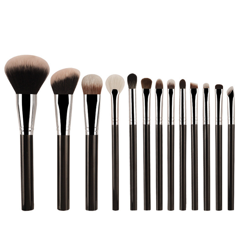 V888-ELOSUNG24212-202503271347-00 Black 13-Piece Makeup Brush Set - Professional Eyeshadow, Concealer, Powder & Blush Brushes with Soft Fiber Bristles - Image 1