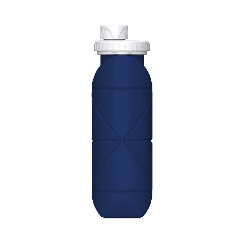 V888-ELOSUNG24268-202503282046-00 Dark-blue Portable Silicone Collapsible Water Bottle - Foldable Sports Cup for Cycling and Outdoor Fitness - Image 1