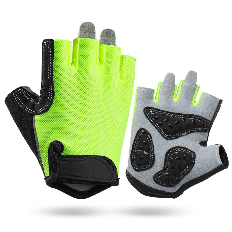 V888-ELOSUNG24283-202503282016-00 XL Green Women's Summer Cycling Gloves - Breathable Half-Finger Non-Slip Fitness Training Gloves for Weightlifting - Image 1