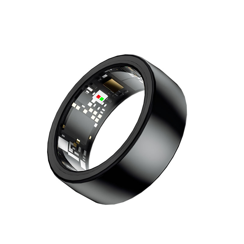 V888-ELOSUNG24284-202503282041-00 Black Round 0.71inch Smart Ring with Heart Rate and Sleep Tracking - IP68 Waterproof Fitness Tracker with Step Counter - Image 1