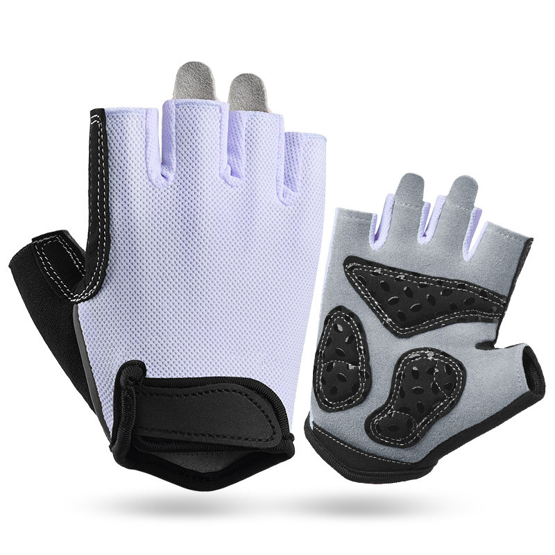 V888-ELOSUNG24309-202503282032-00 L Purple Women's Summer Cycling Gloves - Breathable Half-Finger Non-Slip Fitness Training Gloves for Weightlifting - Image 1