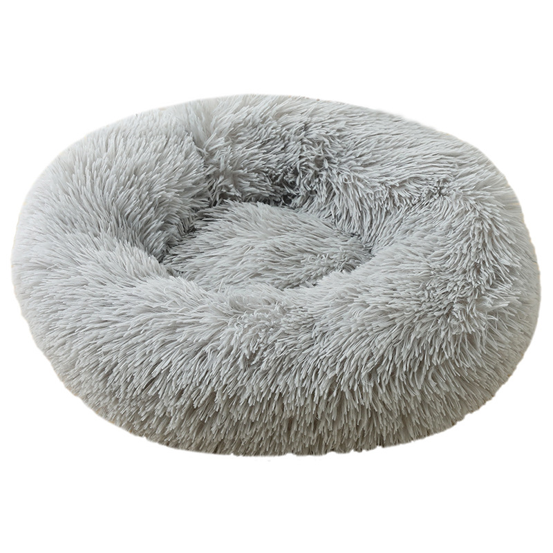 V888-ELOSUNG24443-202504031710-00 Light Grey 50cm Cozy Round Pet Bed - Plush Cat & Dog Bed with Non-Slip Base, Machine Washable - Image 1