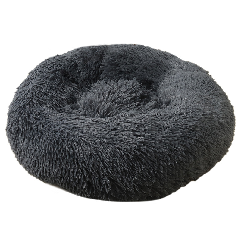 V888-ELOSUNG24444-202504031710-00 Dark Grey 50cm Cozy Round Pet Bed - Plush Cat & Dog Bed with Non-Slip Base, Machine Washable - Image 1