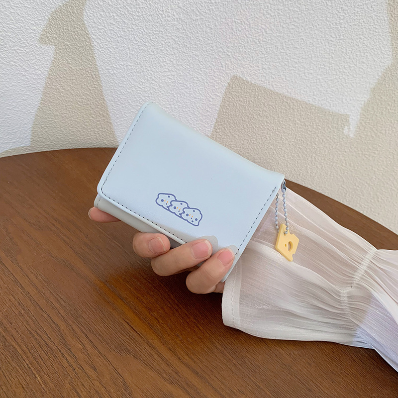 V888-ELOSUNG24464-202504031721-00 Blue 2PCS Women's Compact Short Wallet - Premium Multi-Function Mini Coin Purse with Card Slots & Zip Closure - Image 1