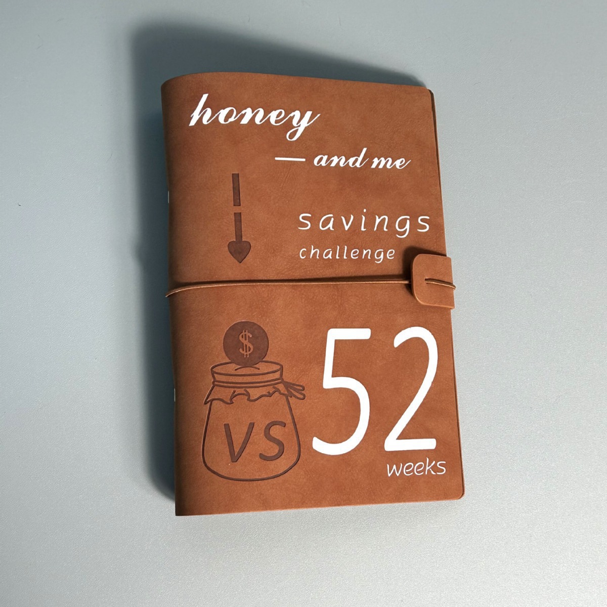 V888-ELOSUNG24568-202504141535-00 Orange 52-week couple's savings challenge binder - 6-ring financial planner set (2 books) - Image 1