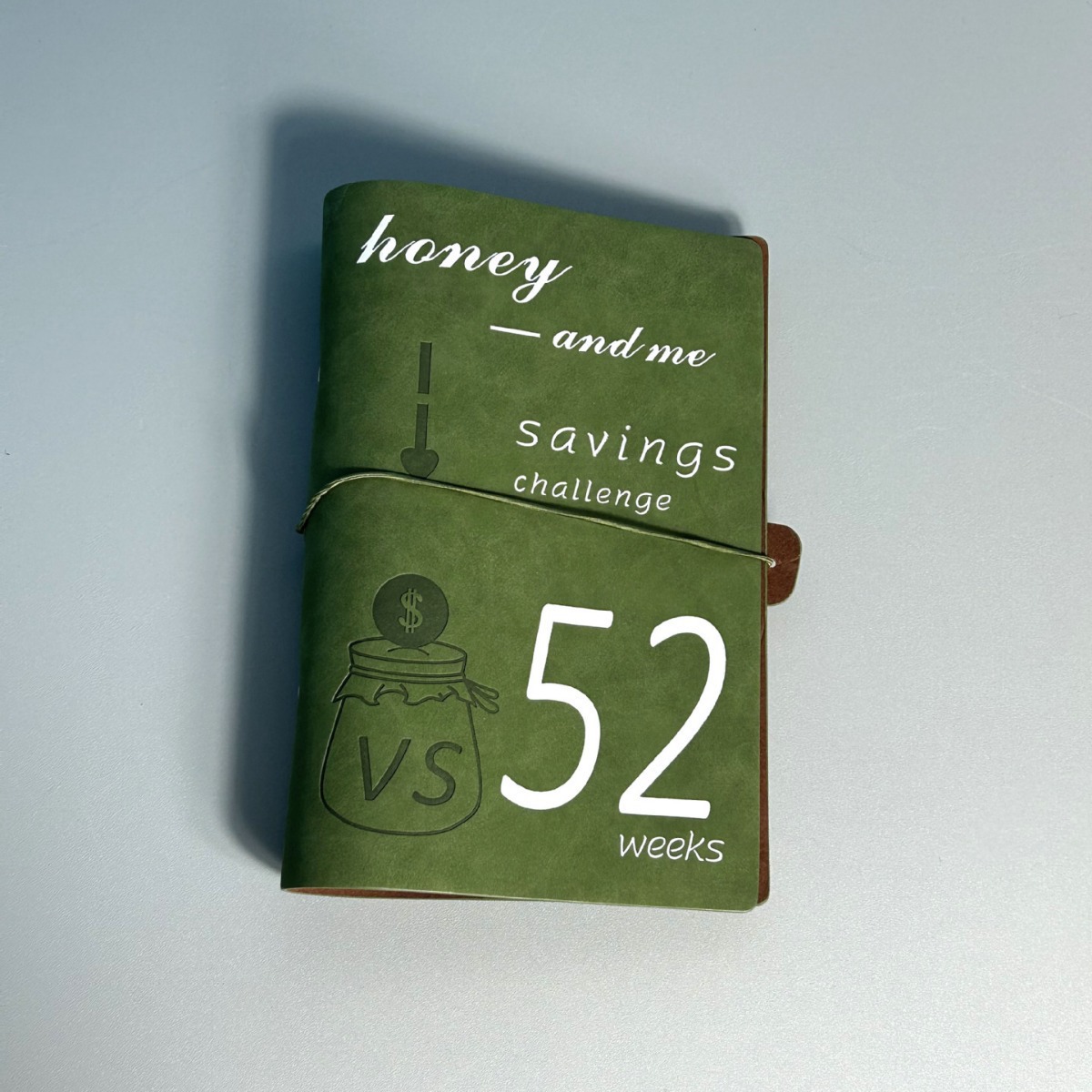 V888-ELOSUNG24569-202504141536-00 Green 52-week couple's savings challenge binder - 6-ring financial planner set (2 books) - Image 1