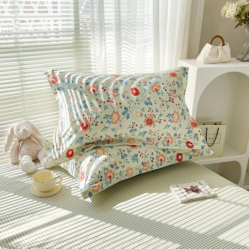 V888-ELOSUNG24582-202504141611-00 Fragrant Flowers 100% Cotton Pillowcase Set (Pack of 2) - Breathable Standard Size 48x74cm Pure Cotton Pillow Covers - Image 1