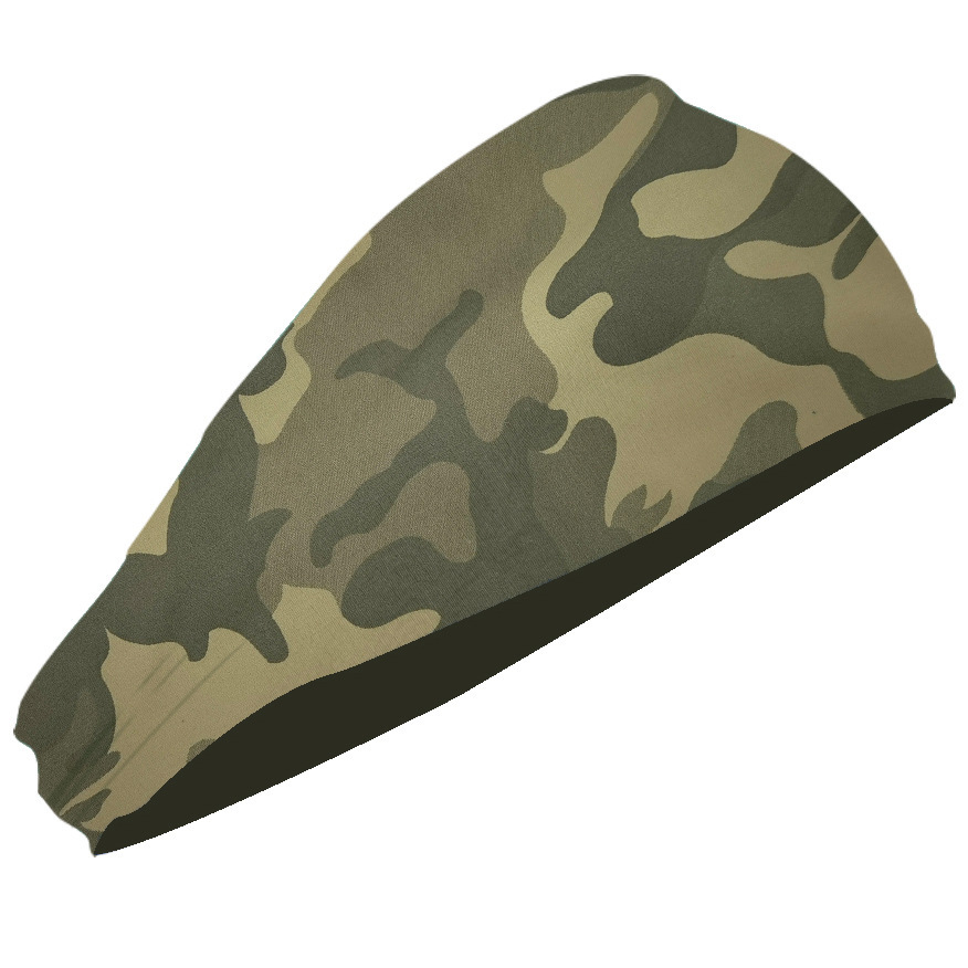 V888-ELOSUNG24622-202504141812-00 Camouflage Yellow 5-Pack Wide Sports Headbands for Women - Non-Slip Yoga Headwraps with Sweat-Wicking Fabric (88% Nylon+12% Spandex) - Image 1