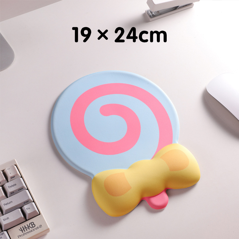 V888-ELOSUNG24697-202504171745-00 Blue Lollipop Ergonomic Keyboard Wrist Rest & Mouse Pad Set - 2-Piece Comfort Combo - Image 1