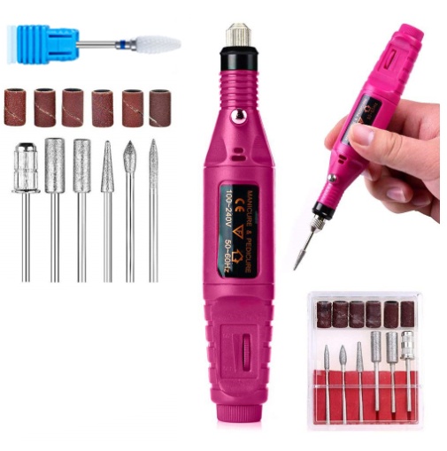 V888-ELOSUNG24734-202504171836-00 Regular Set With Corn Head Portable Electric Nail Drill Kit - USB Manicure Pedicure Polishing & Shaping Tool Set - Image 1