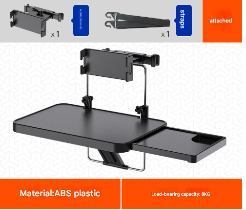 V888-ELOSUNG24817-202504171711-00 Load Capacity 8kg Multi-Function Car Steering Wheel & Seat Back Tray - Foldable Desk with Drink Holder - Image 1