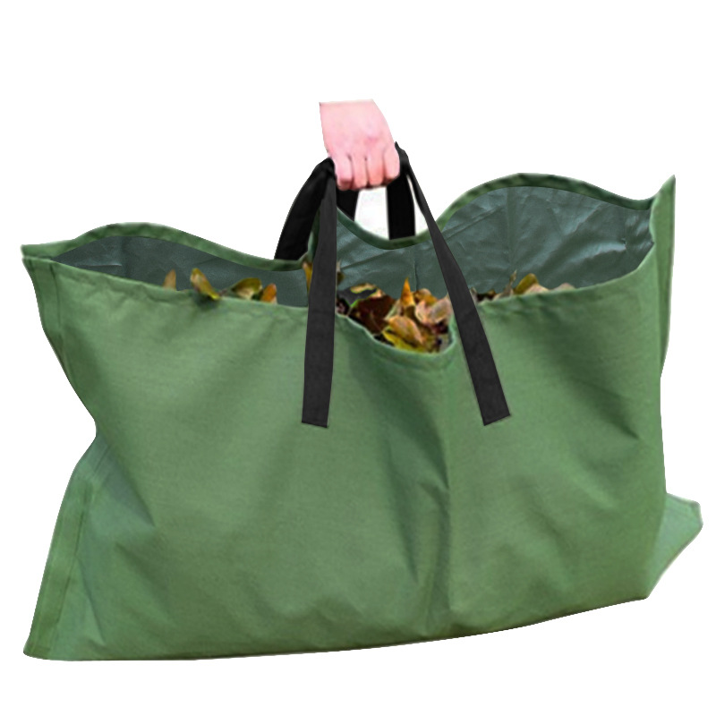 V888-ELOSUNG24895-202504211238-00 Green 2-in-1 Garden Leaf Collection Tarp & Waste Carry Bag (144x144cm) - Image 1