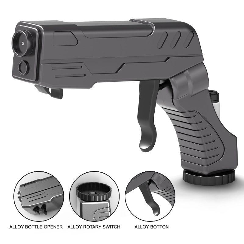 V888-ELOSUNG24946-202504211338-00 Black Alloy Edition Party Atmosphere Setting Tools Party Atmosphere Props - Novelty Beer Bottle Ejector & Stopper - Image 1