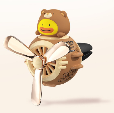 V888-ELOSUNG24958-202504211358-00 Brown Cute Car Air Vent Clip Freshener - Decorative Scent Diffuser for Automotive Interiors - Image 1