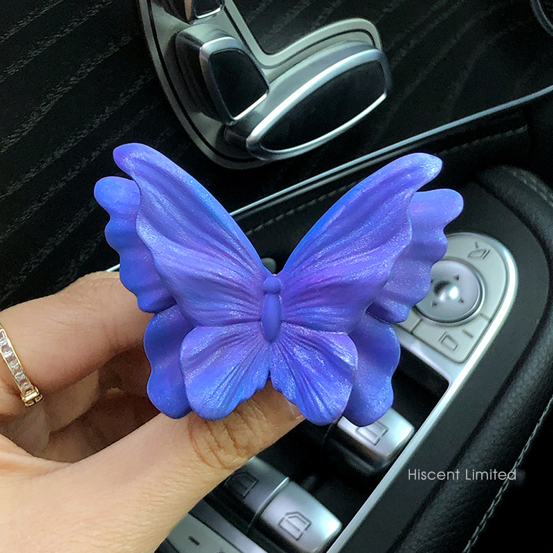 V888-ELOSUNG24970-202504211135-00 Dream Purple Butterfly Set of 3 Butterfly Car Air Vent Clips - Decorative Scent Diffuser Ornaments - Image 1