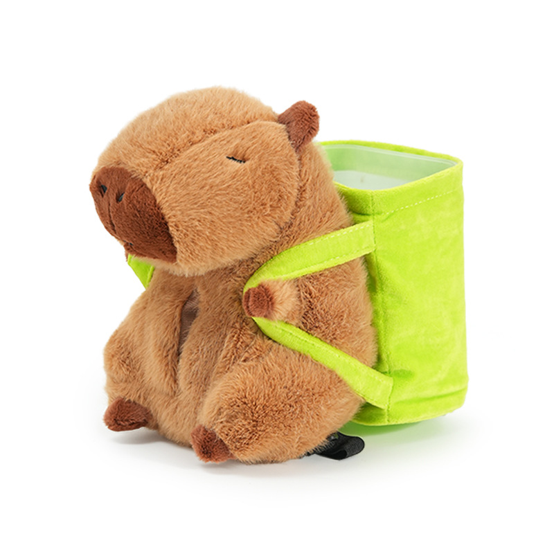 V888-ELOSUNG25024-202504141441-00 Cute Capybara Tissue Holder for Car - Plush Toy with Storage - Image 1
