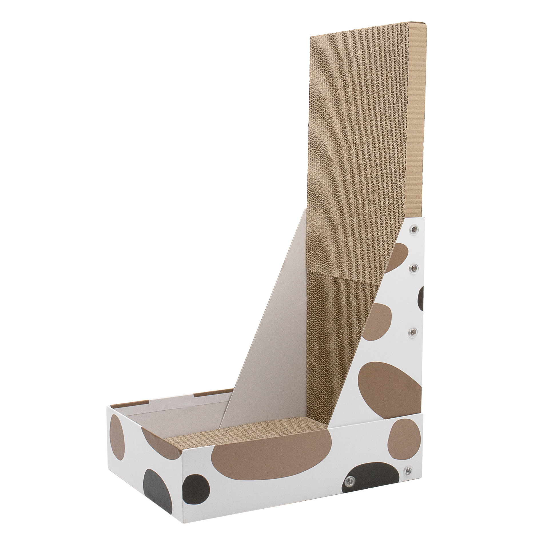 V888-ELOSUNG25078-202504141332-00 Triple Pattern Cat Scratching Post and Lounge - 350x250x600mm Corrugated Cardboard - Image 1