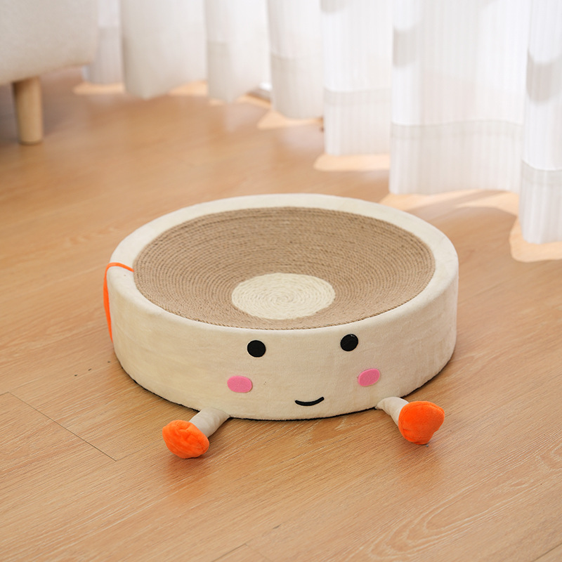 V888-ELOSUNG25095-202504141605-00 Cute White and Pink Chibi Maruko-chan Cat Scratching Post and Lounger - 41cm Cat Scratch-Proof Basin - Image 1