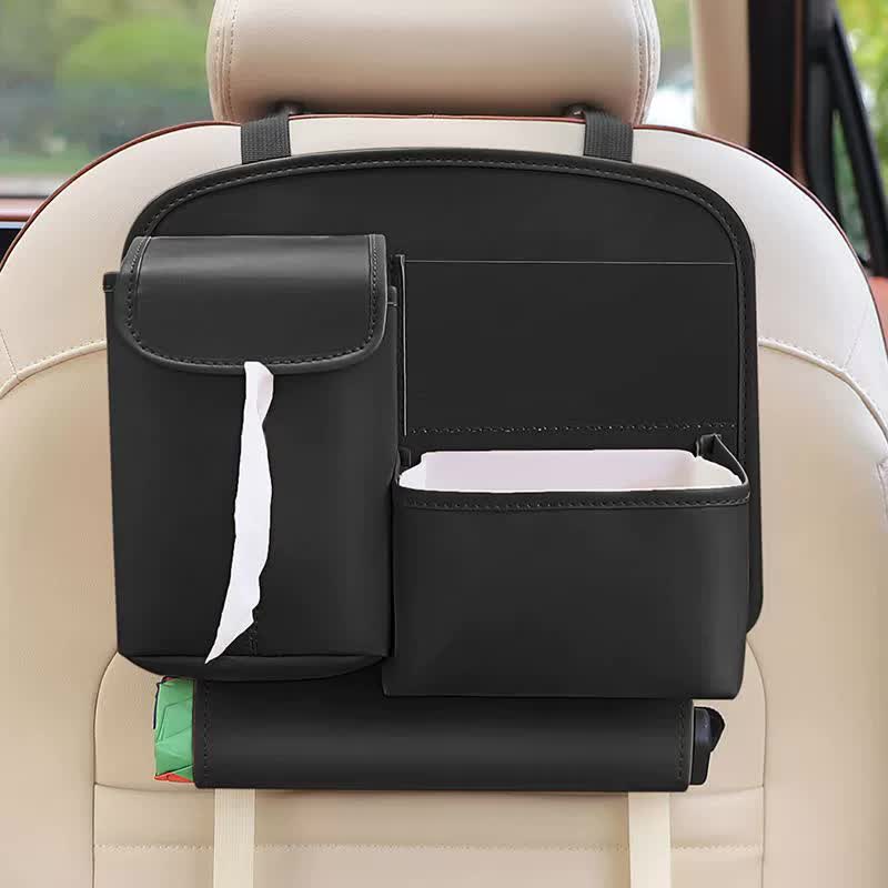 V888-ELOSUNG25221-202504211247-00 Car Seat Back Organizer with Practical design-Multi-Pocket Storage for Tissues and Gadgets-Black - Image 1