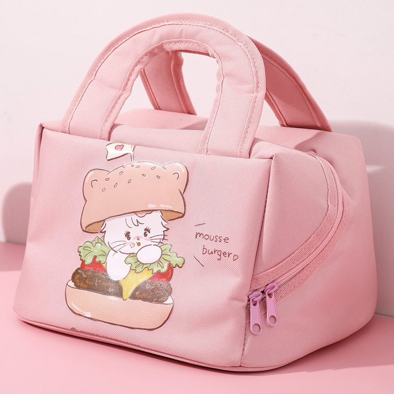 V888-ELOSUNG25349-202504281221-00 Light pink Cute Cartoon Lunch Bag - Large Capacity Insulated Handbag for Students and Office Use - Image 1
