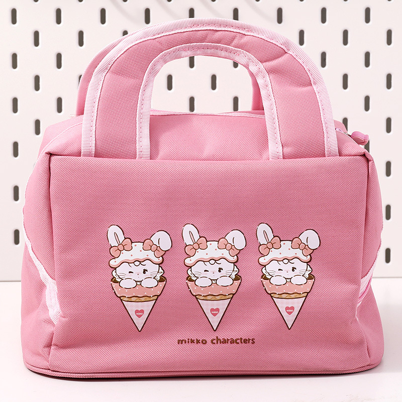 V888-ELOSUNG25353-202504281412-00 Pink Cute Cartoon Lunch Bag - Large Capacity Insulated Handbag for Students and Office Use - Image 1