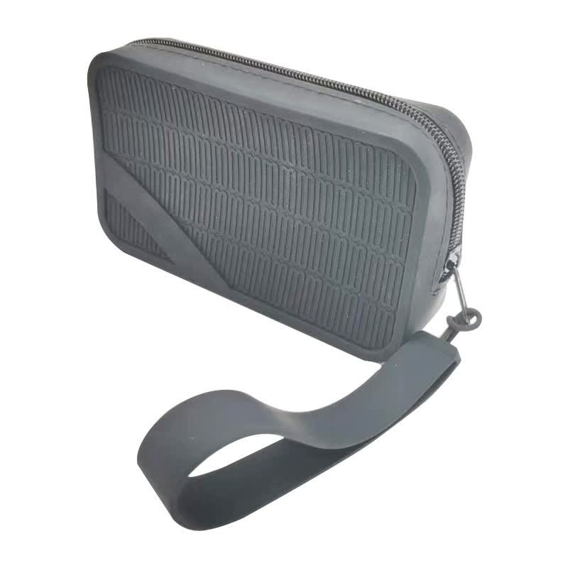 V888-ELOSUNG25375-202504281222-00 Grey Silicone Zipper Storage Pouch - Stylish Multi-Purpose Organizer with Wrist Strap - Image 1