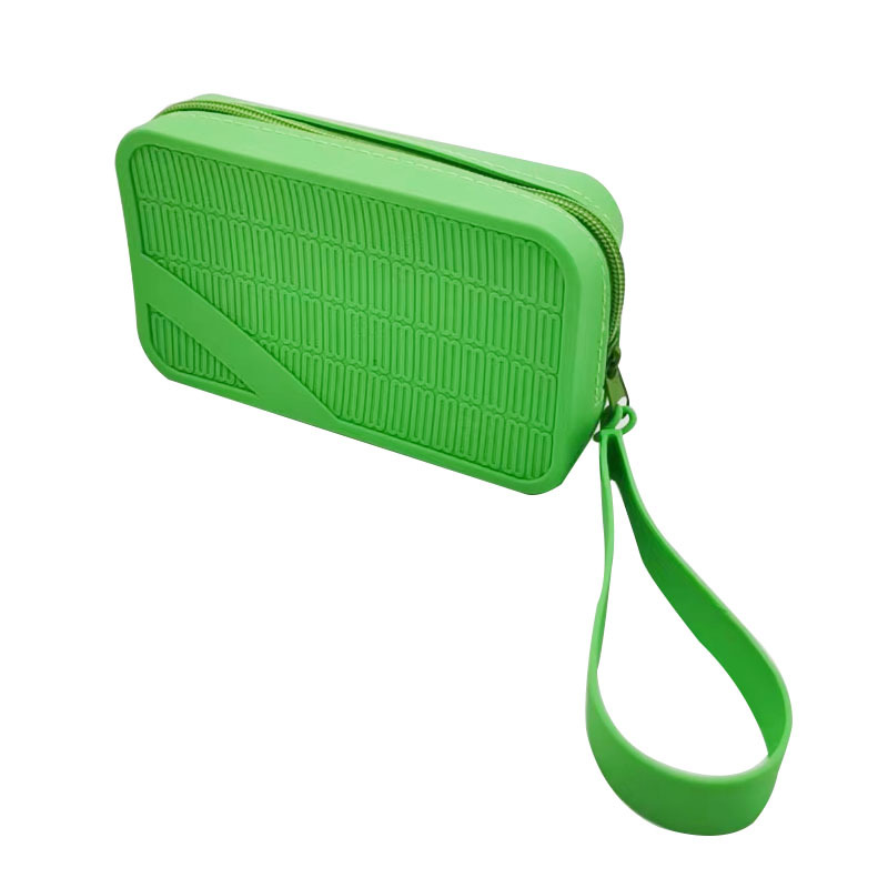 V888-ELOSUNG25377-202504281442-00 Grass green Silicone Zipper Storage Pouch - Stylish Multi-Purpose Organizer with Wrist Strap - Image 1