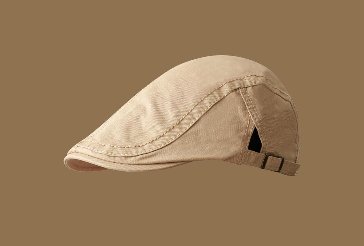 V888-ELOSUNG25516-202504281332-00 Retro Newsboy Cap - Unisex Vintage Flat Beret with Visor(Apricot ) - Image 1